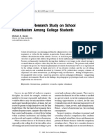 A Qualitative Research Study On School Absenteeism Among College Students