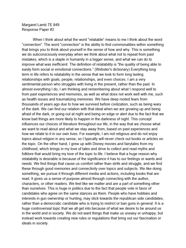 The Power of Relatability in Literature | PDF | Thought | Experience