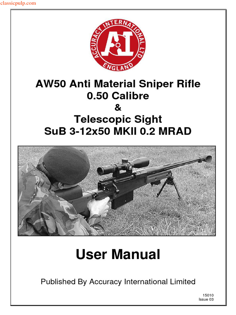AW50 Anti-Material Sniper Rifle Manual | PDF | Trigger (Firearms ...