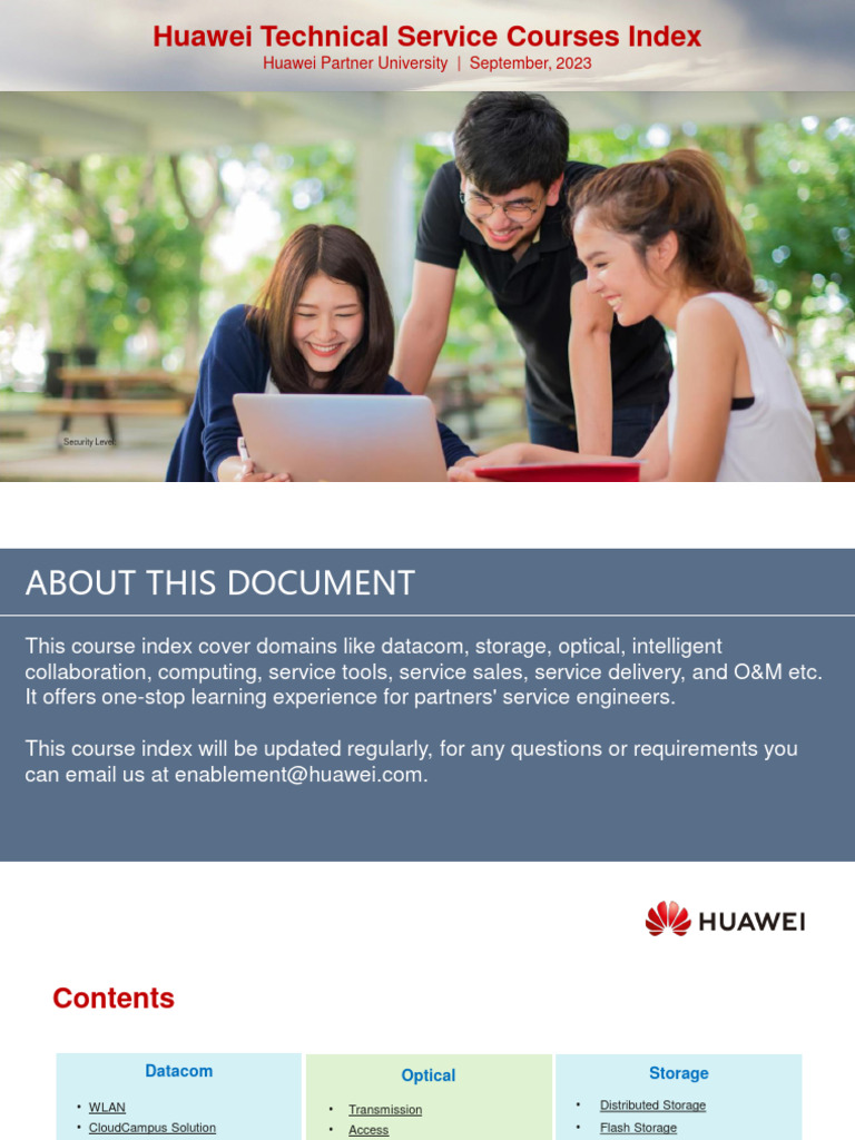 Huawei Technical Service Courses Index | PDF | Computer Network | Cloud ...