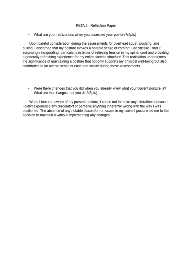 POQUIZ, ROCHELLE - BSEDENG1-3 - PETA 2 - Reflection Paper | PDF