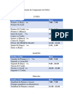 Horario de Campeonato de Fútbol