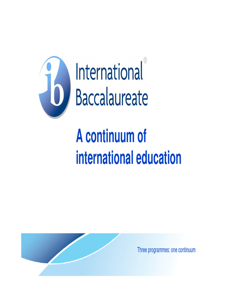 IB Continuum of International Education | PDF | Curriculum | Learning