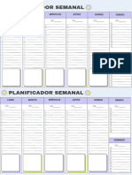 Planificador de Tareas Semanal Moderno Morado Verde Neón