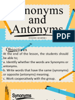 Synonyms and Antonyms