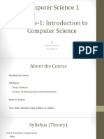 Lecture-1 Introduction To Computer Science