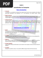 Unit-1 Introduction To Computer