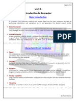 Unit-1 Introduction To Computer