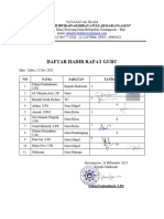 Daftar Hadir Rapat Guru