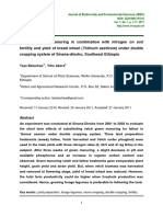 Effect of Green Manuring in Combination With Nitrogen On Soil Fertility and Yield of Bread Wheat (Triticum Aestivum) Under Double Cropping System of Sinana-Dinsho, Southeast Ethiopia