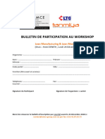 Bulletin de Participation Workshop Lean Manufacturing Duu 24 Déc 2018 Oran