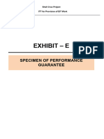 Exhibit-E Specimen of Performance Guarantee