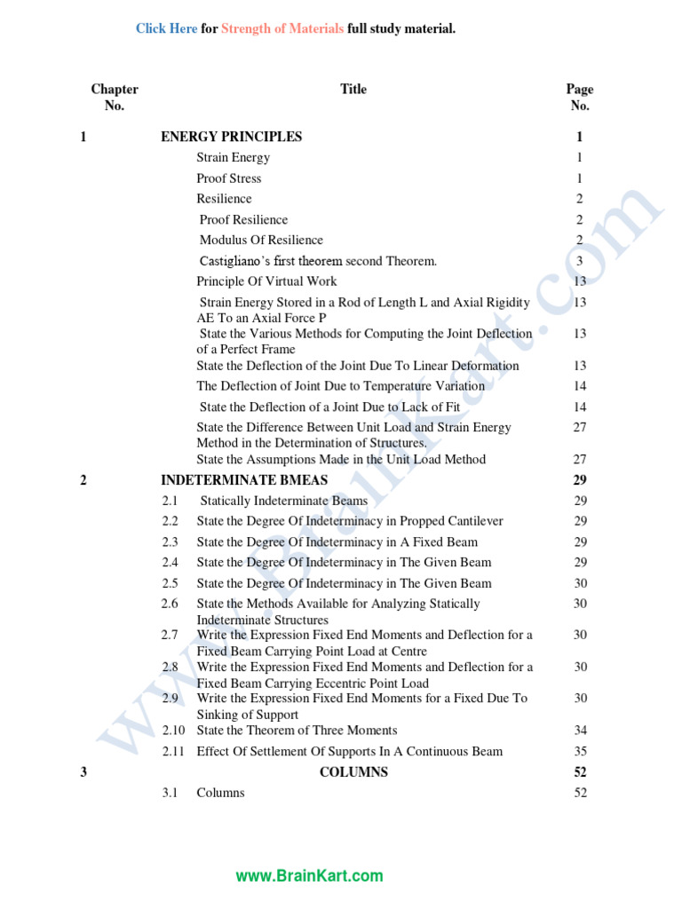 Strength of Materials Study Guide | PDF | Bending | Stress (Mechanics)
