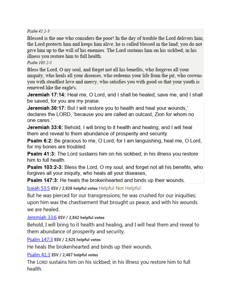 Healing and Blessings in Scripture | PDF