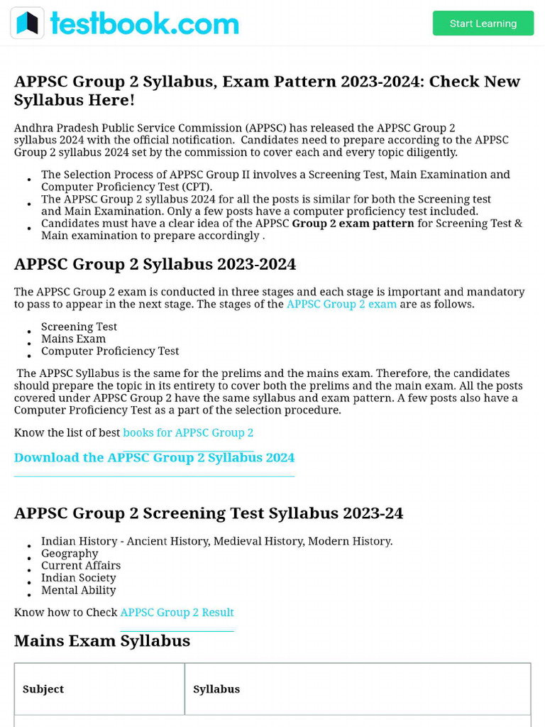 APPSC Group 2 Syllabus, Exam Pattern 2023-2024 - Check New Syllabus ...