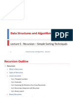 Lecture 5 Recursion - Simple Sorting Techniques