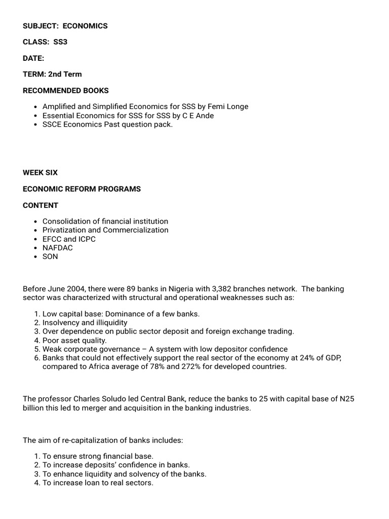 Economic Reform Programs Overview | PDF | Economies | Business