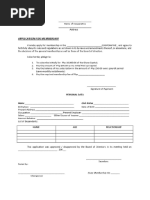 Membership-Subscription Agreement Form