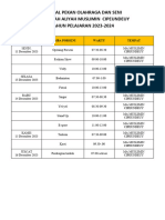 Jadwal Porseni 2023