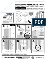 Titan STRUCTURAL WOOD POST ANCHOR TSPA44 TSPA66 Installation Print