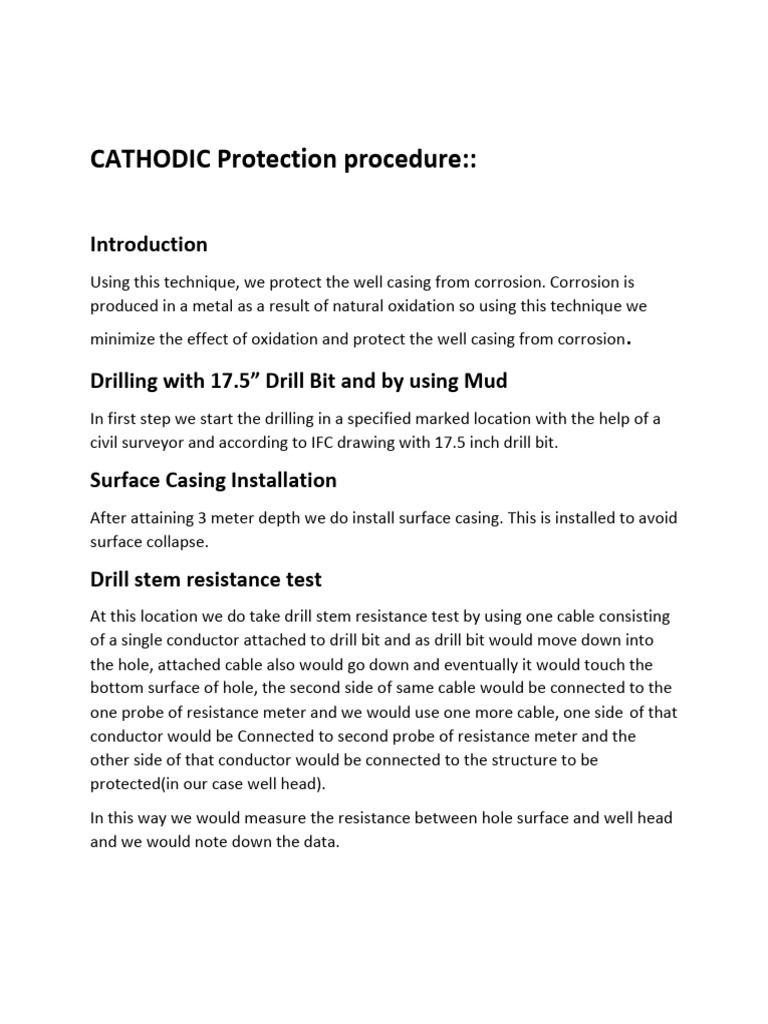 Cathodic Protection Installation Guide | PDF | Pipe (Fluid Conveyance ...
