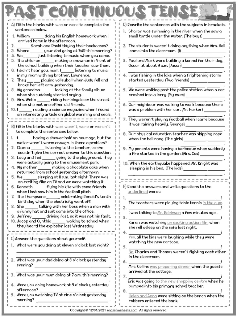 Latihan Past Continuous Pdf