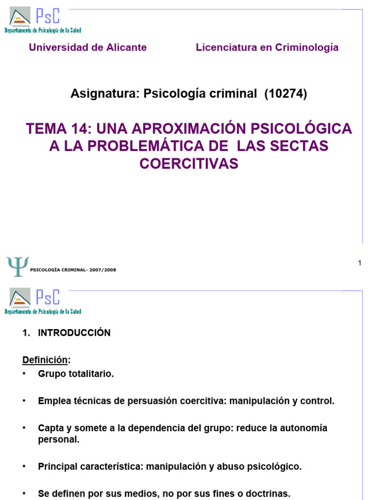 Psicología de Sectas Coercitivas | PDF | Sicología | Las emociones