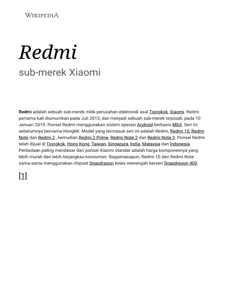 Sejarah dan Evolusi Merek Redmi | PDF
