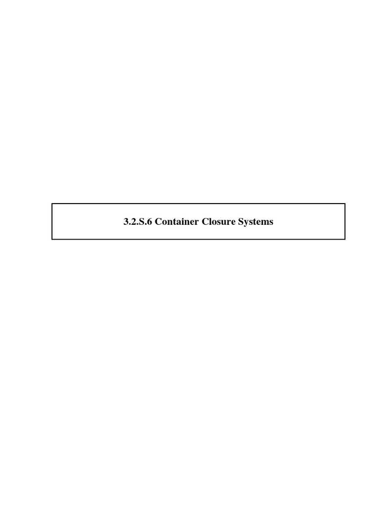 Specifications for Container Closure Systems | PDF | Pharmaceutical ...