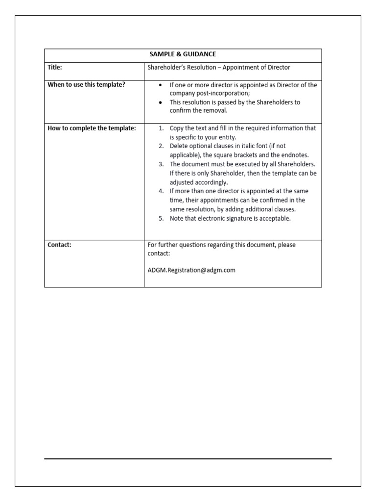Shareholder Resolution for Director Appointment | PDF