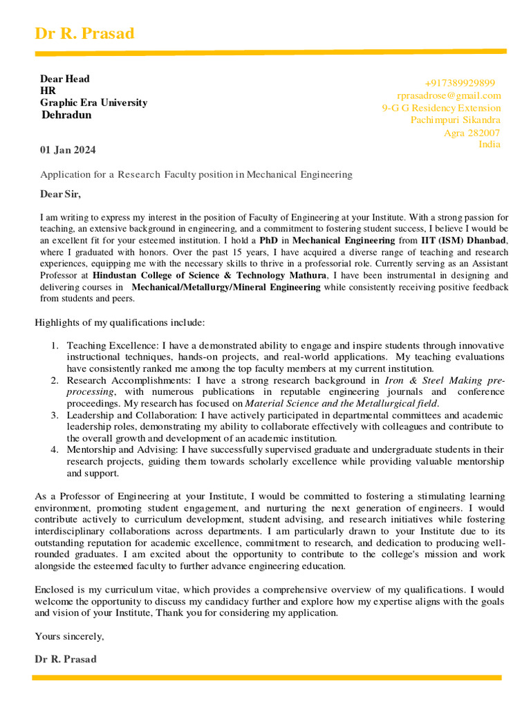 Cover Letter Geu PDF Engineering Mentorship