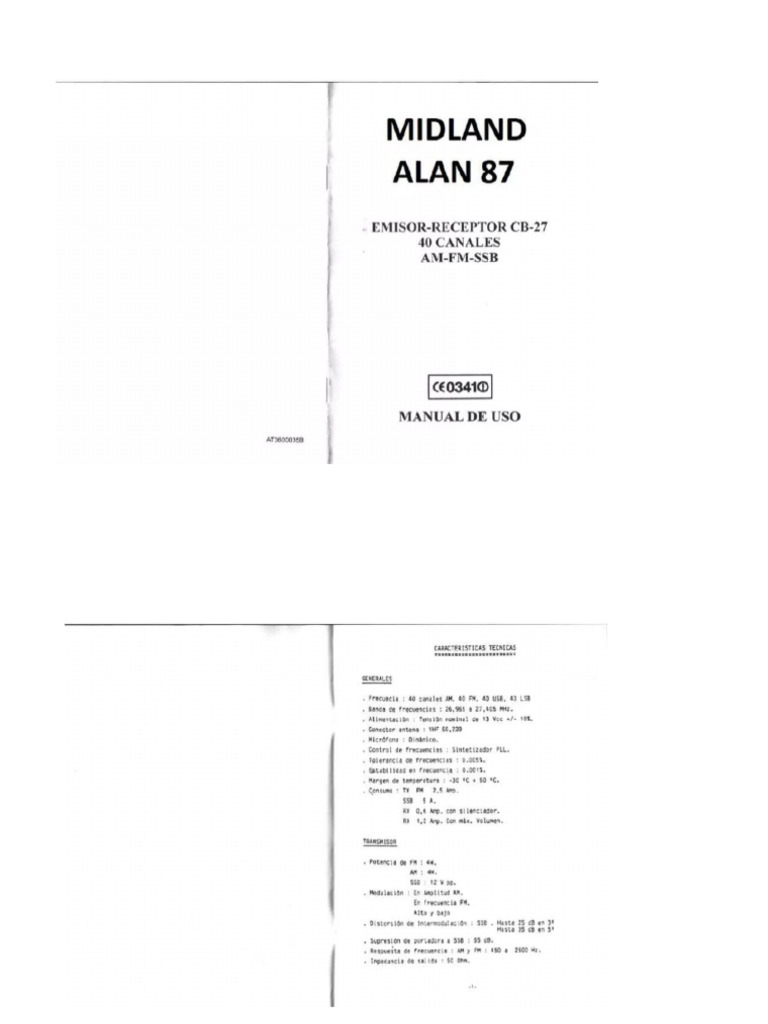 Manual Alan 87 | PDF