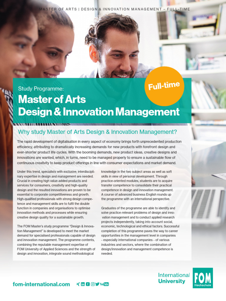 Flyer - Design - Innovation Management - Vollzeit | PDF | Master's ...