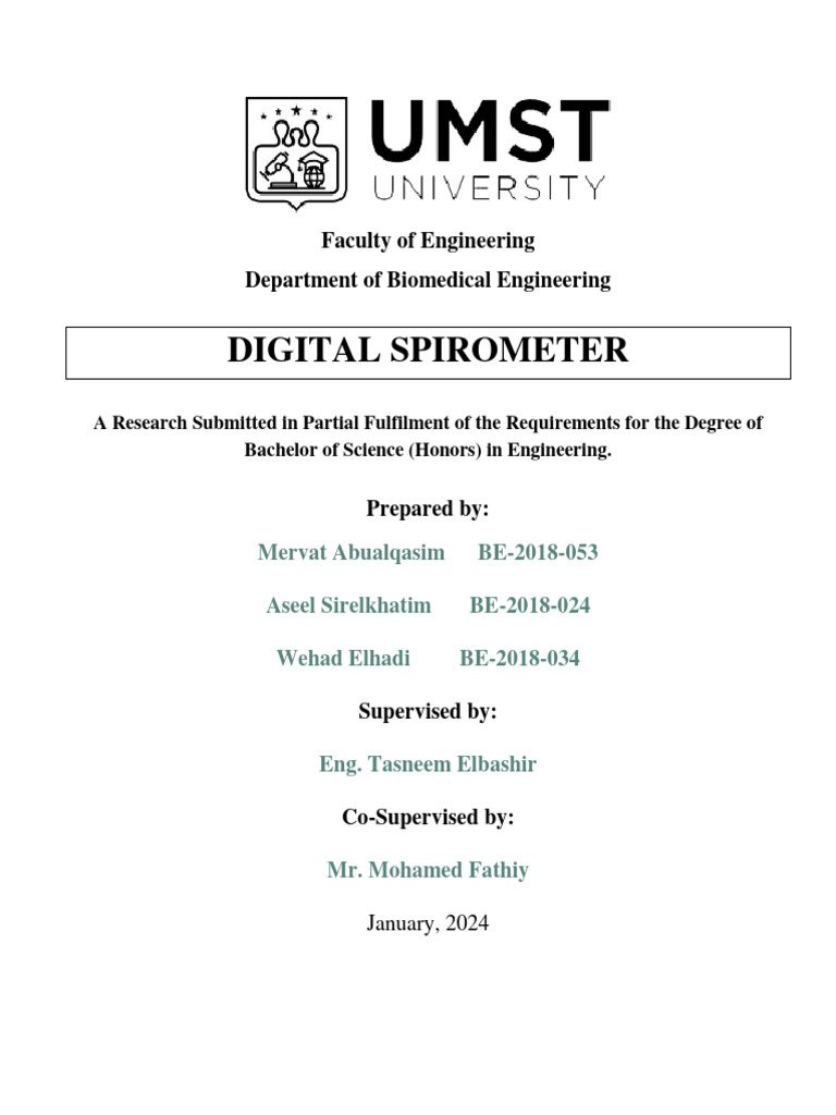 Digital Spirometer Design Project | PDF | Exhalation | Lung