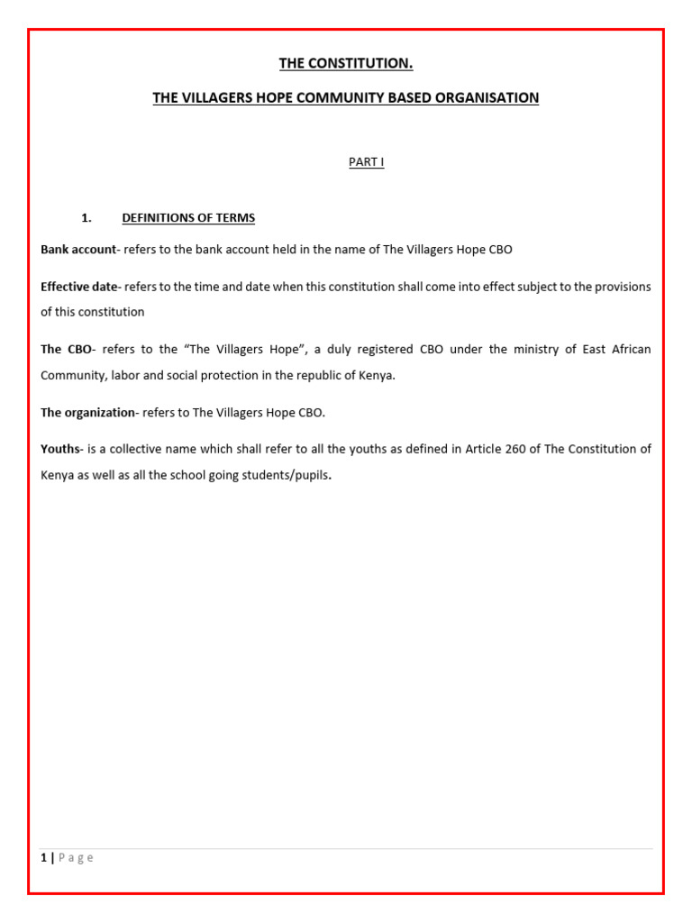 Cbo Constitution Pdf Government Justice