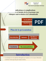 Indications Et Complications Maternelles Et Fœtales de La Césarienne Aux Cliniques Universitaires de Lubumbashi