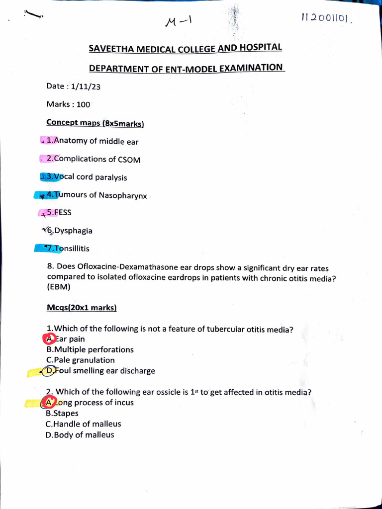 Ent M1-101 | PDF