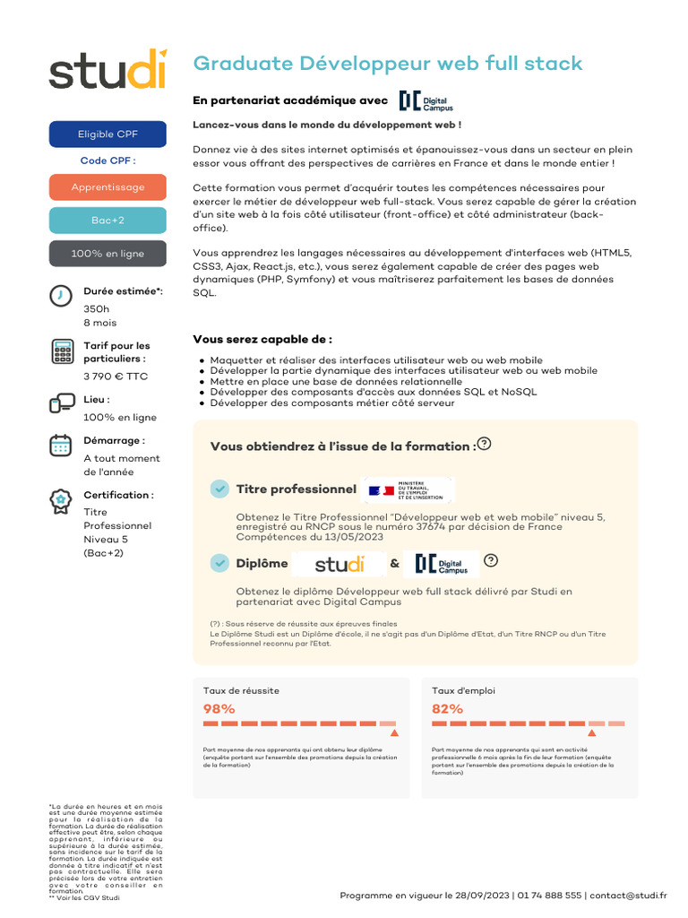 Formation Développeur Web Full Stack | PDF