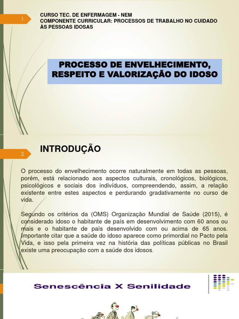 Envelhecimento e Valorização do Idoso | PDF | Terceira idade ...