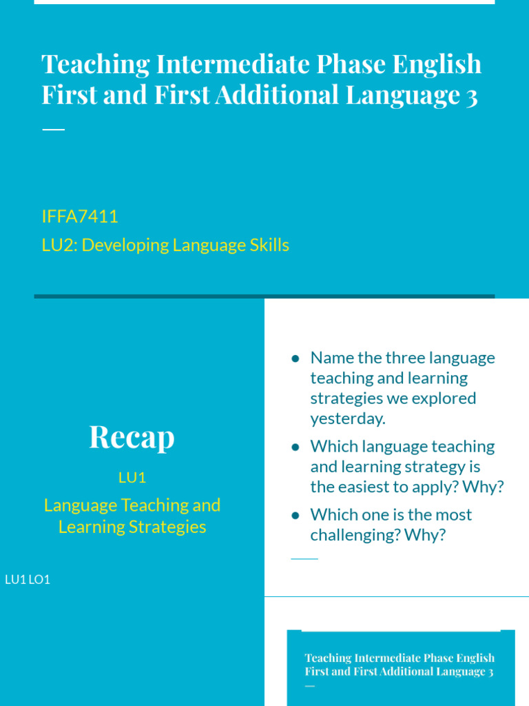 Intermediate Phase English Teaching Guide | PDF | Curriculum | Language ...