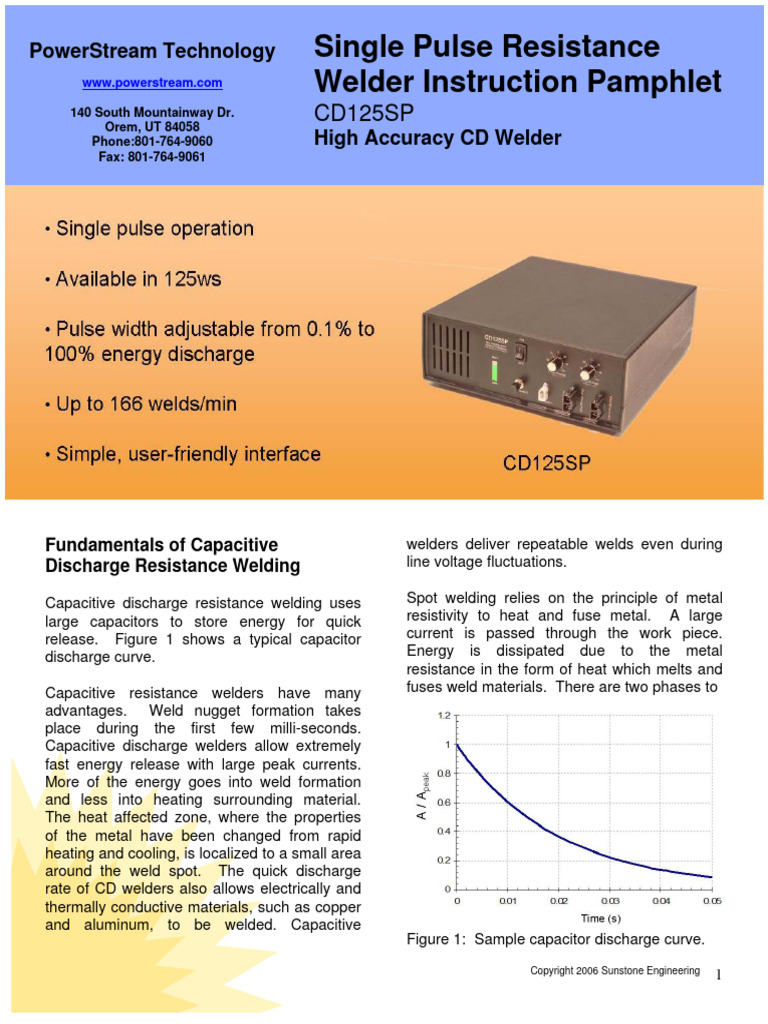 Capacitive Discharge Welding | PDF | Capacitor | Construction