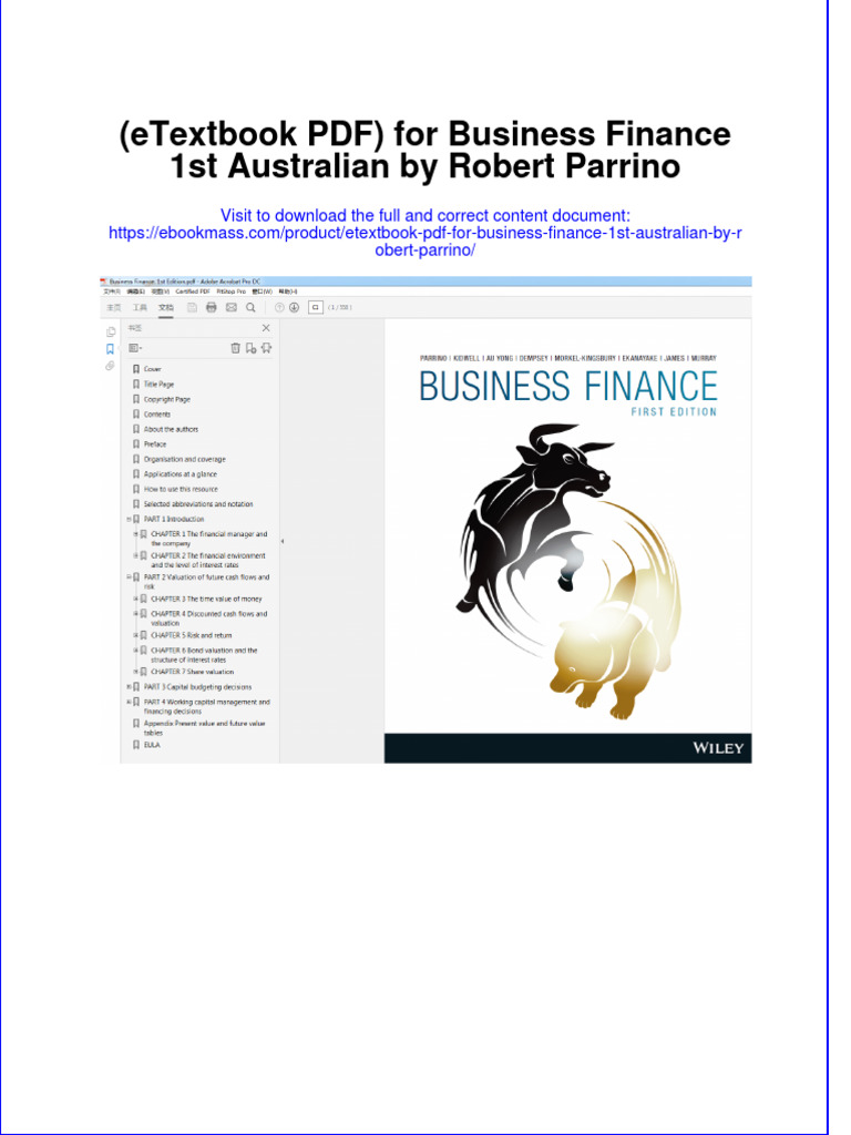 Ebook PDF Etextbook PDF For Business Finance 1St Australian by Robert ...