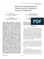Value of Collection Development Policy in Enhancing Library Services To Students in Universities in Taraba State