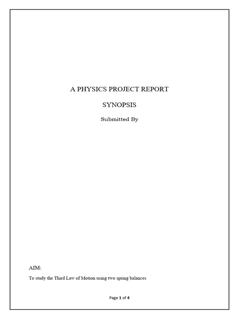 A Physics Project Report | PDF