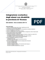 Integrazione Scolastica UST Vicenza Report Statistico 2011 12