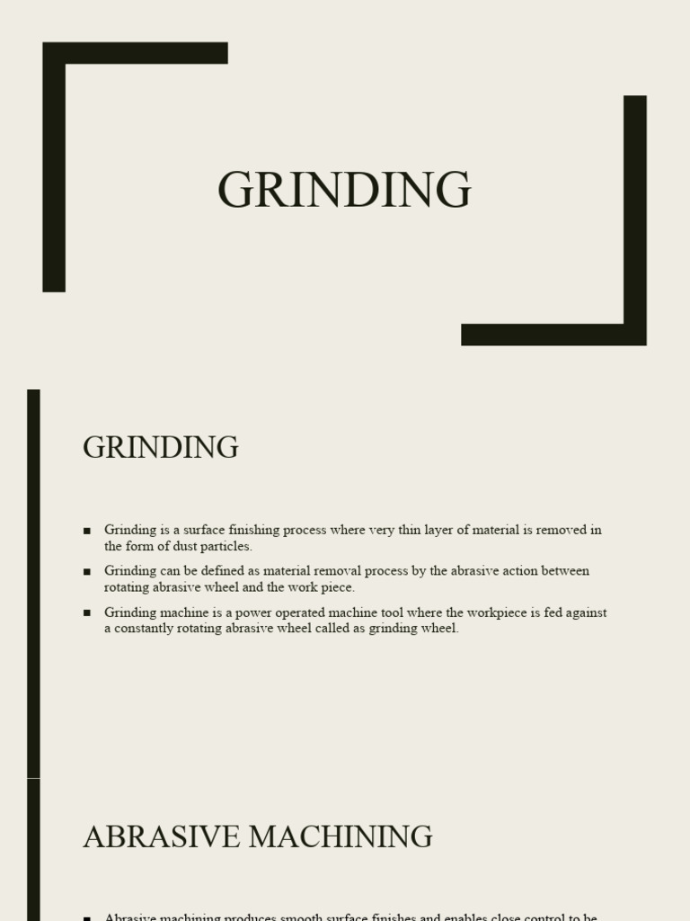 Overview of Grinding Processes | PDF | Grinding (Abrasive Cutting ...