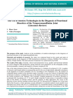 The Use of Modern Technologies in The Diagnosis of Functional Disorders of The Temporomandibular Joint (Literature Review)