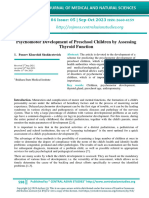 Psychomotor Development of Preschool Children by Assessing Thyroid Function