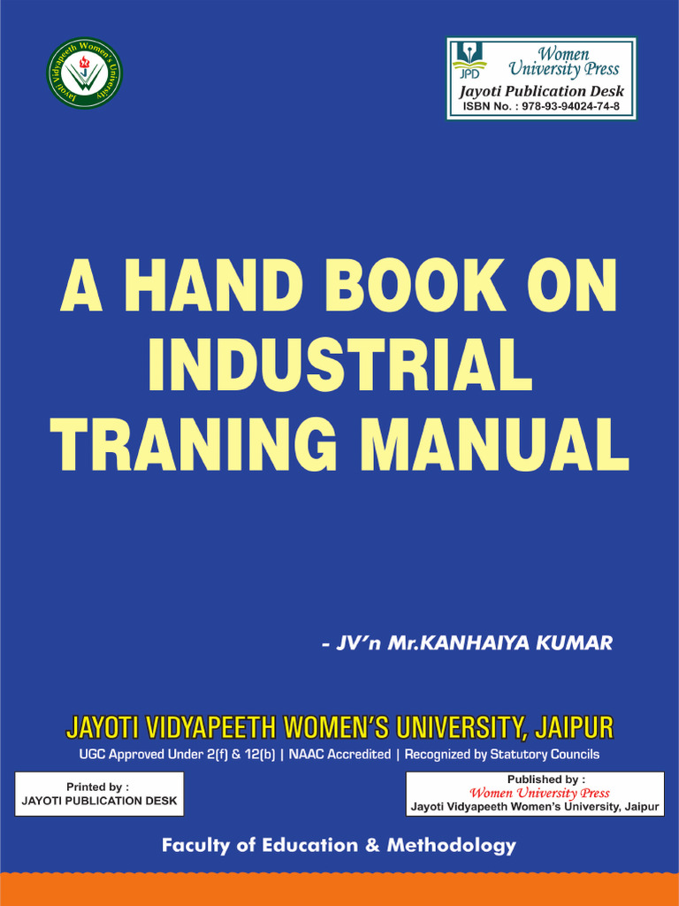 Title - A HAND BOOK ON INDUSTRIAL TRANING MANUAL | PDF