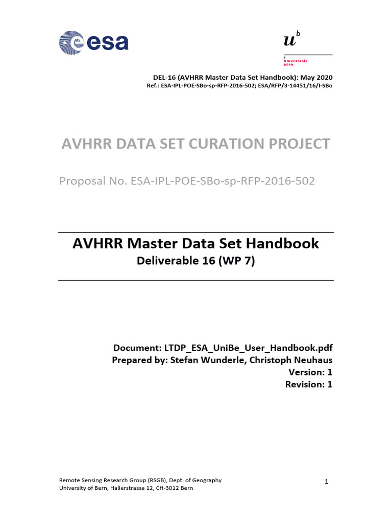 AVHRR Handbook | PDF | Remote Sensing
